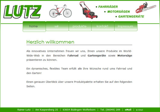 Lutz Fahrräder, Motorsägen, Gartengeräte